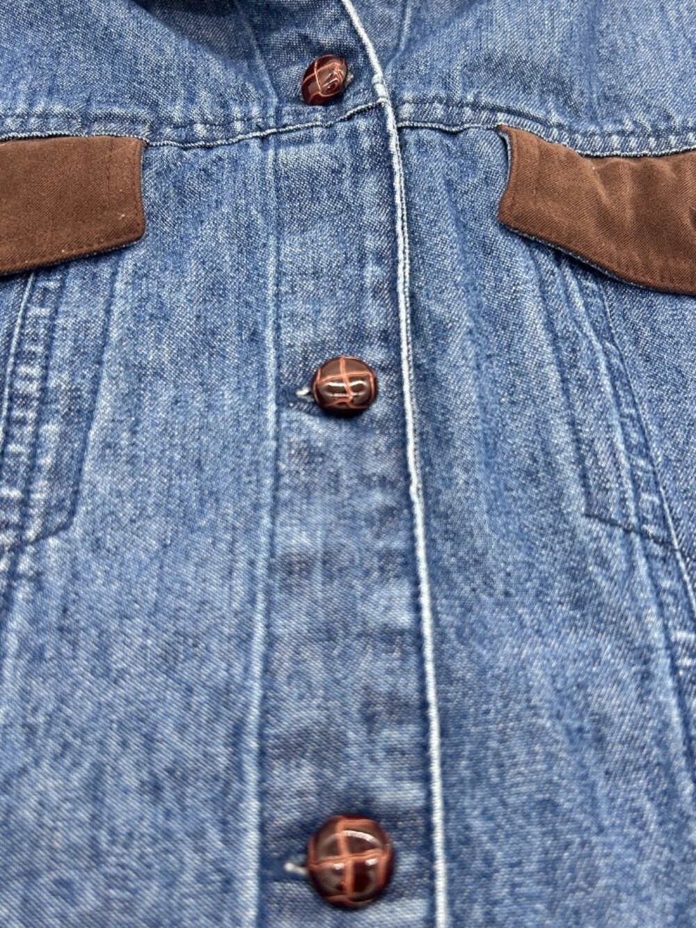 Vintage Sun River Western Style Denim Vest Size L 100% Cotton‎ - Picture 2 of 11